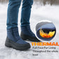 Mens Navy Snow Boots Warm Thermal Fleece Lined Zip Up Slip On Insulated Outdoor Winter Walking Ankle Boots