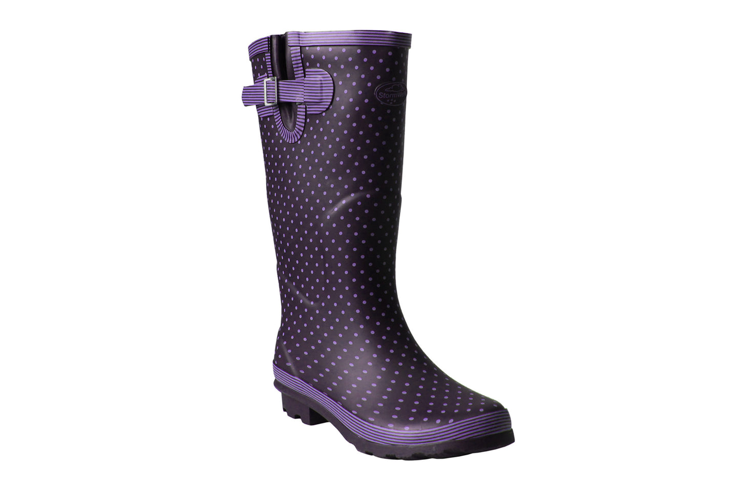 Womens Ladies Wide Calf Adjustable Wellies Waterproof Rain Festival Dog Walking Wellington Boots Navy Lilac