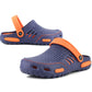 Mens Lightweight EVA Beach Clogs Summer Breathable Kitchen Garden Hospital Nurse Pool Water Shoe Mules Sandals Navy Orange