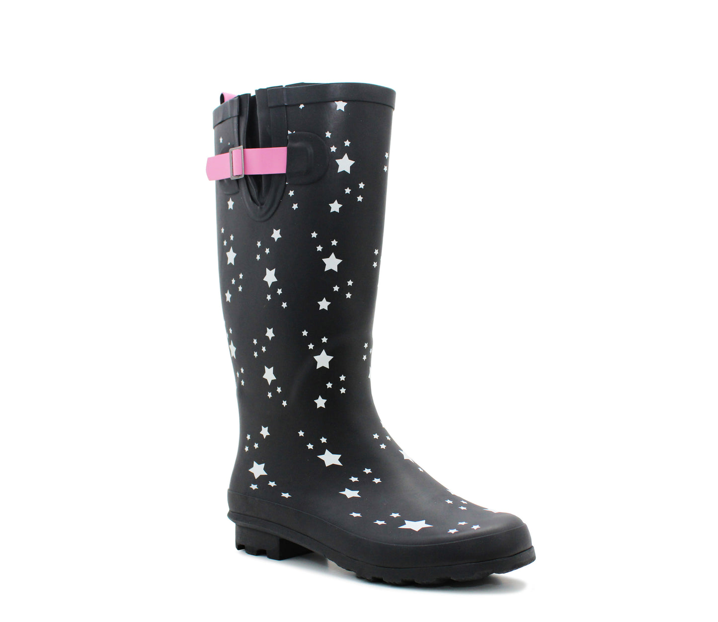 Womens Wellies Adjustable Calf Buckle Rain Boots Ladies Waterproof Festival Dog Walking Wellington Boots