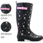 Womens Wellies Adjustable Calf Buckle Rain Boots Ladies Waterproof Festival Dog Walking Wellington Boots