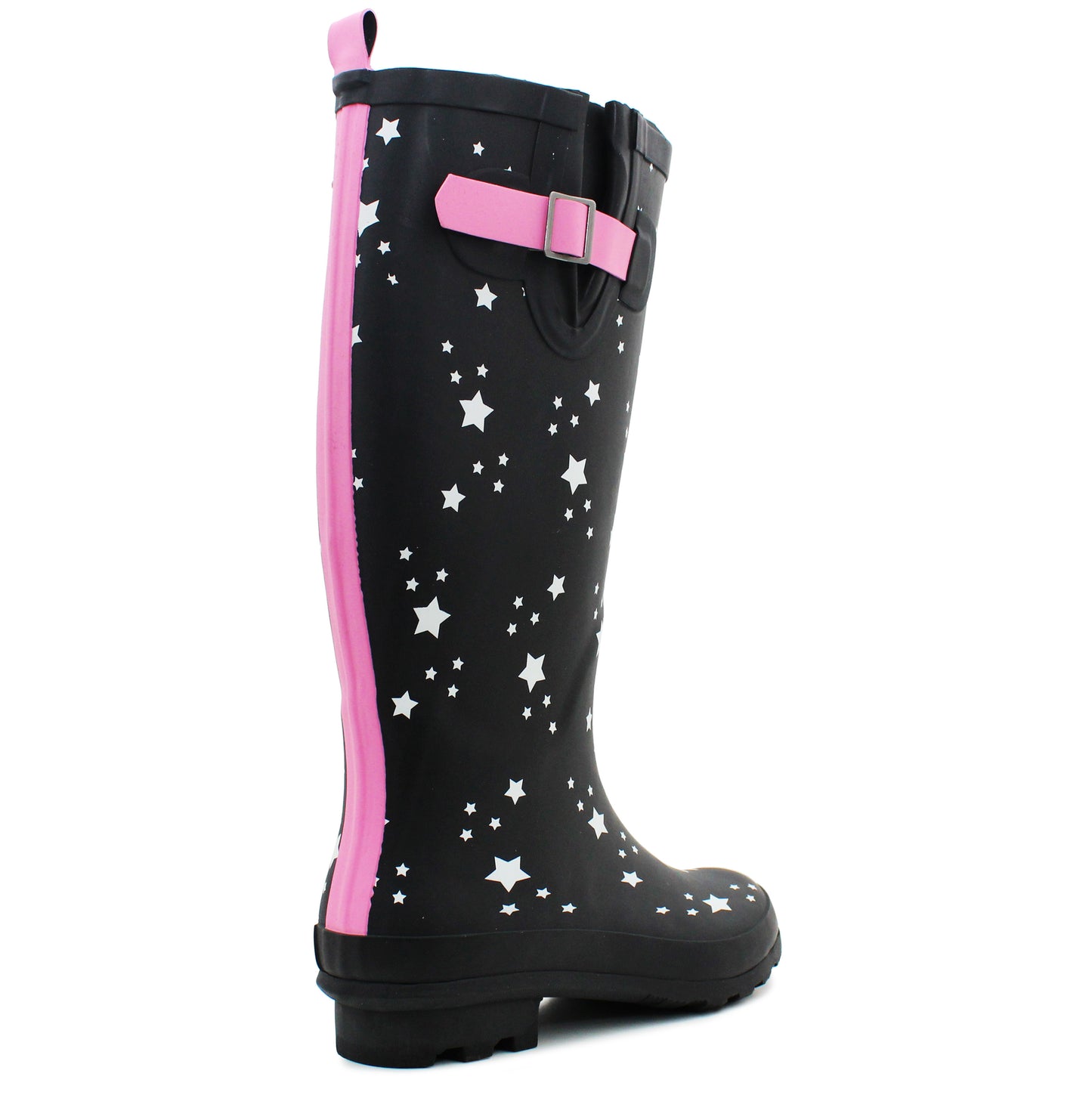 Womens Wellies Adjustable Calf Buckle Rain Boots Ladies Waterproof Festival Dog Walking Wellington Boots