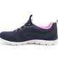 Skechers Women's Summits Trainers Lightweight Memory Foam Lace Up Sneakers Navy Pink