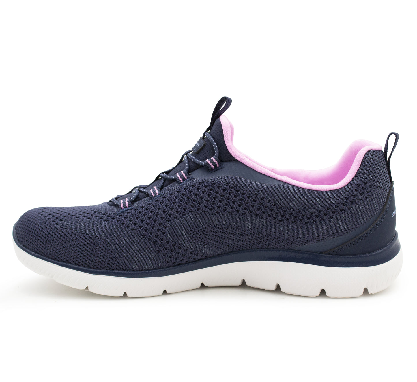 Skechers Women's Summits Trainers Lightweight Memory Foam Lace Up Sneakers Navy Pink