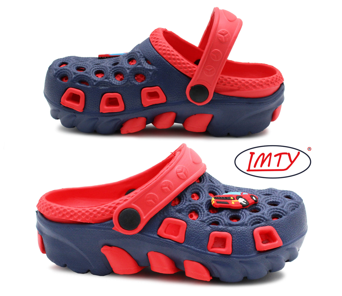 VATICAN Boys Kids EVA Lightweight Clogs in Navy/Red