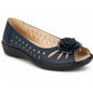 Womens Fashion sandals Slip On Open Peep Toe Pumps Ladies Leather sock Flower Summer Shoes