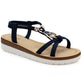 Womens Strappy Wedge Sandals Elastic Back Strap Platform Sole Comfort Flat Open Toe Summer Casual Beach Holiday Shoes