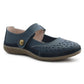 Womens Wide Fit Mary Janes Genuine Leather Nurse Office Wide EEE Fit Touch Fasten Ladies Casual Loafers Shoes