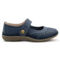 Womens Wide Fit Mary Janes Genuine Leather Nurse Office Wide EEE Fit Touch Fasten Ladies Casual Loafers Shoes