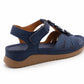 Womens Adjustable Sandals Ladies Low Wedge T-Bar Summer Beach Walking Shoes