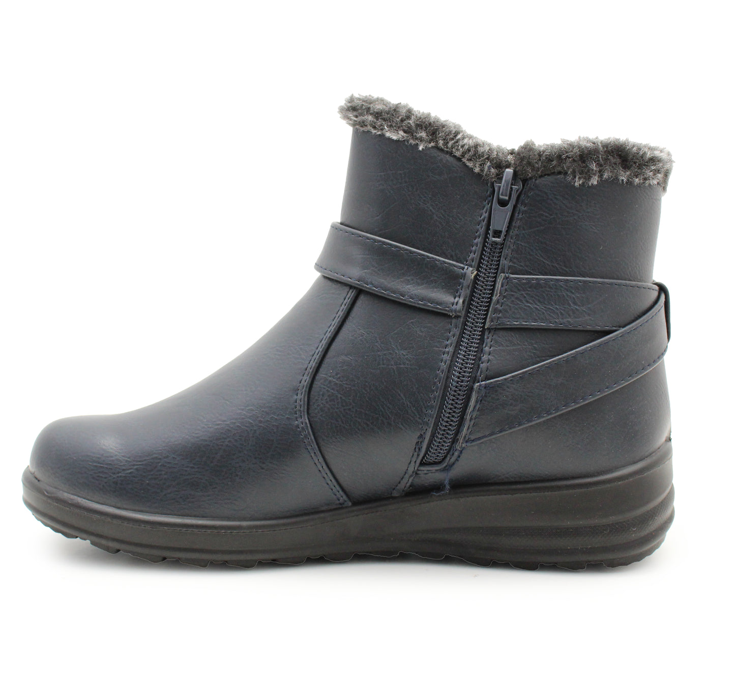 Womens Winter Boots Warm Faux Fur Lined Ladies Zip Up Thermal Snow Ankle Boots