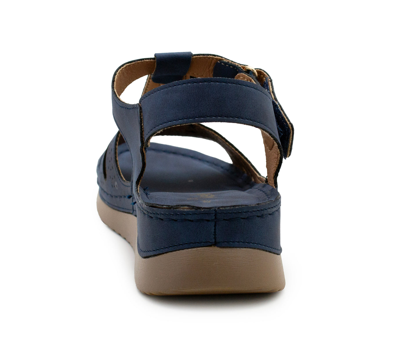 Womens Adjustable Sandals Ladies Low Wedge T-Bar Summer Beach Walking Shoes