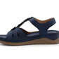 Womens Adjustable Sandals Ladies Low Wedge T-Bar Summer Beach Walking Shoes