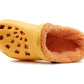 Womens Warm Fur Lined Thermal Orange Garden Clogs Lightweight EVA Slip On Slippers Kitchen Nurse Indoor House Shoes Sandals