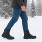 Mens Navy Snow Boots Warm Thermal Fleece Lined Zip Up Slip On Insulated Outdoor Winter Walking Ankle Boots