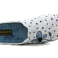 Womens Ladies Grey Blue Velour Slip On Flower Pattern Polka Dot Mules Slippers SIZE UK 7
