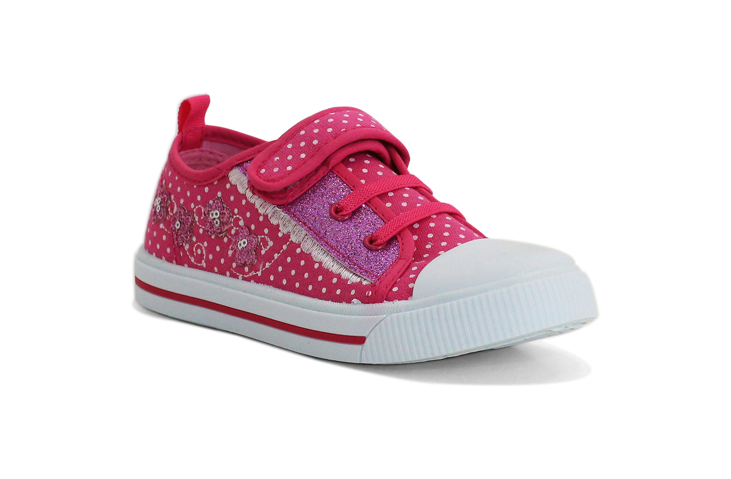 KATIE 031 Kids Canvas Touch Fasten Trainers