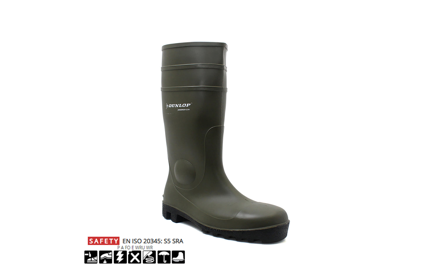 Dunlop Mens Protomaster Waterproof Safety Wellington Green Boots Steel Toe Caps