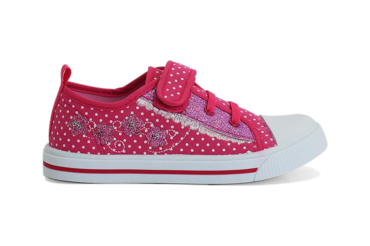 KATIE 031 Kids Canvas Touch Fasten Trainers