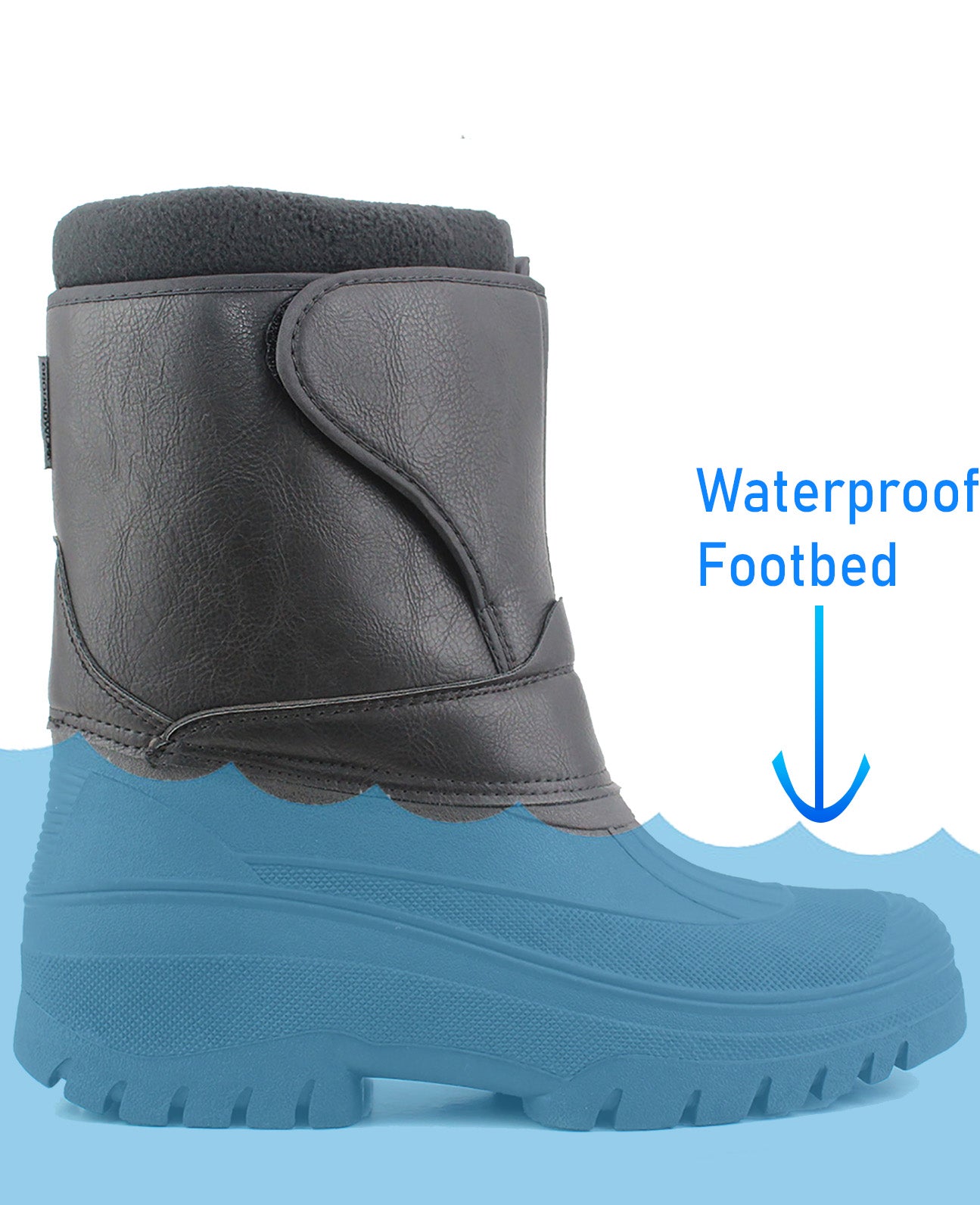 Mens Womens Unisex Mid Calf Water Resistant Snow Rain Black PU Thermal Fur Fleece Lined Winter Mud Mucker Farm Yard Boots