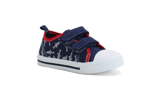 SHARKY Kids Canvas Touch Fasten Trainers
