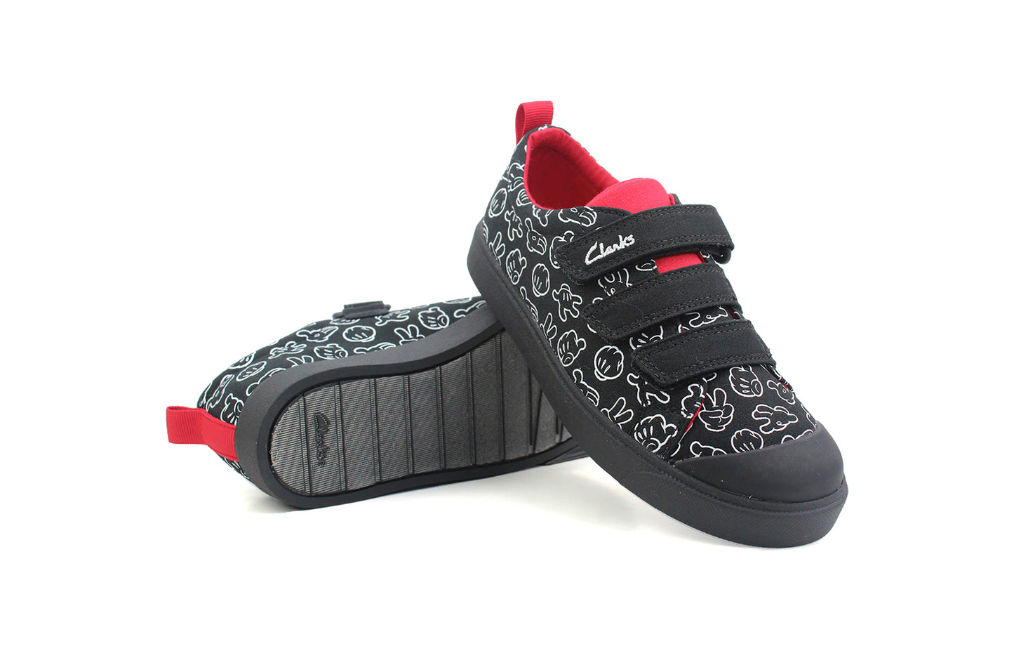 Boys Kids Collection Casual Black Trainers Touch Fastening Shoe UK