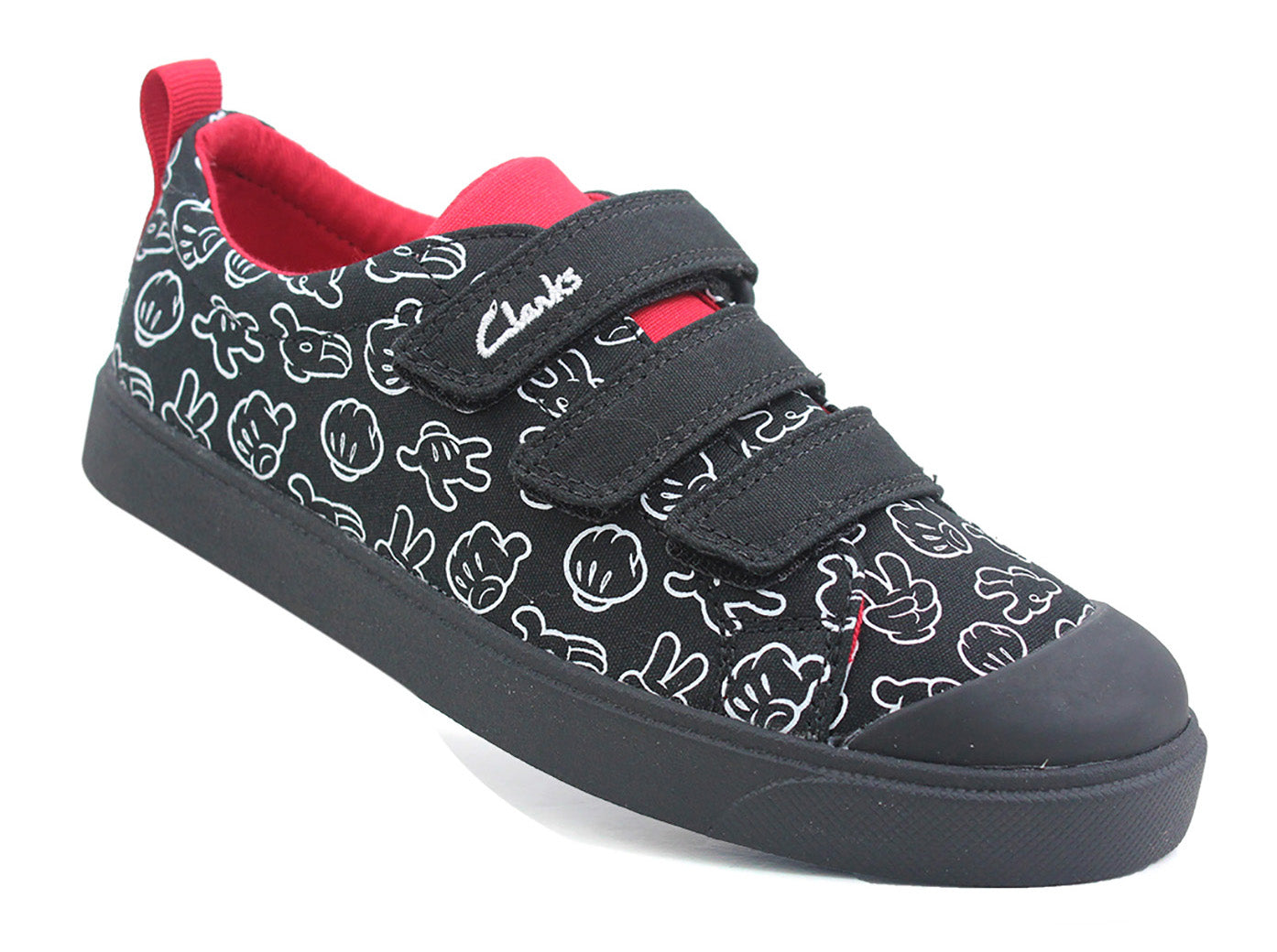Boys Kids Collection Casual Black Trainers Touch Fastening Shoe UK