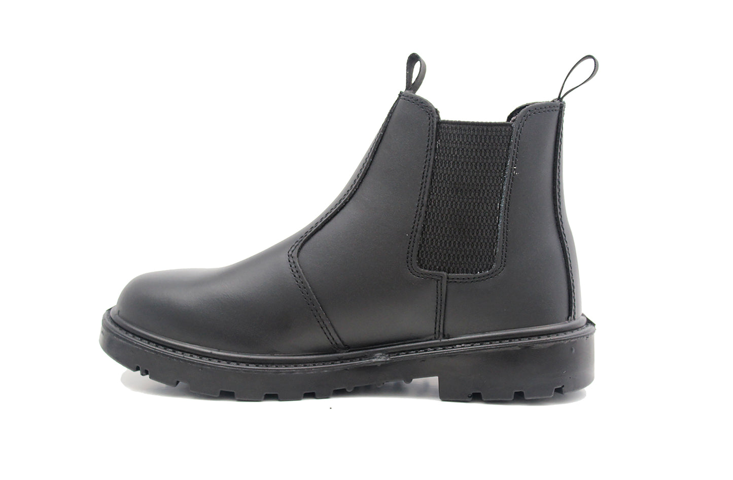 Grafters Mens Black Leather Twin Gusset Steel Toe Cap S1 Safety Dealer Boots