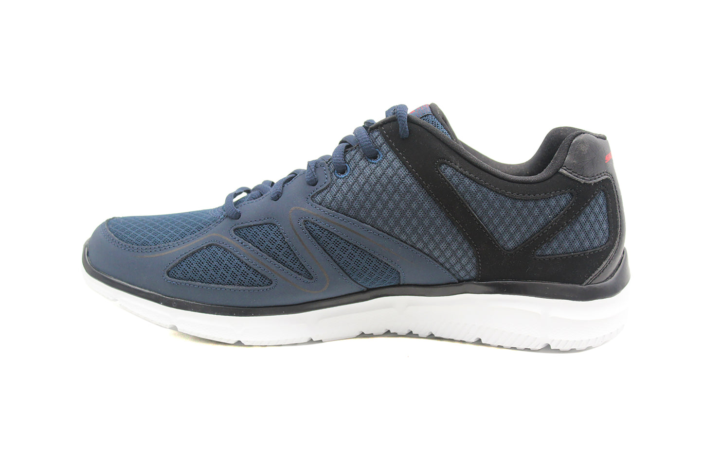 Skechers Men's Verse-Flash Point Sneakers Navy/Black Mesh Lace Up Memory Foam Trainers