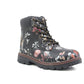 Girls Kids Metallic Floral Print Lace Up Size Zip Fashion Combat Boots UK 9 KIDS