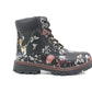 Girls Kids Metallic Floral Print Lace Up Size Zip Fashion Combat Boots UK 9 KIDS
