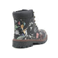 Girls Kids Metallic Floral Print Lace Up Size Zip Fashion Combat Boots UK 9 KIDS