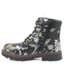 Girls Kids Metallic Floral Print Lace Up Size Zip Fashion Combat Boots UK 9 KIDS