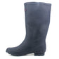 Womens Ladies Wide Calf Adjustable Wellies Waterproof Rain Festival Dog Walking Wellington Boots Navy