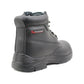 Grafters Mens Black Leather Coated Super Wide EEEE Fitting Steel Toe Cap Work Safety Boots