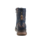 Womens Metallic Navy Bronze Combat Boots Ladies High Top Lace Up Side Zip Military Style Boots