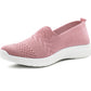 LANA Womens Slip On Breathable Mesh Trainer Pumps in Pink