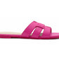 Womens Flat Slip On Sandals Open Toe Multi Strap Slides Backless Casual Summer Holiday Beach Slipper Flats Shoes