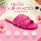 Womens Flat Slip On Sandals Open Toe Multi Strap Slides Backless Casual Summer Holiday Beach Slipper Flats Shoes
