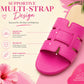 Womens Flat Slip On Sandals Open Toe Multi Strap Slides Backless Casual Summer Holiday Beach Slipper Flats Shoes