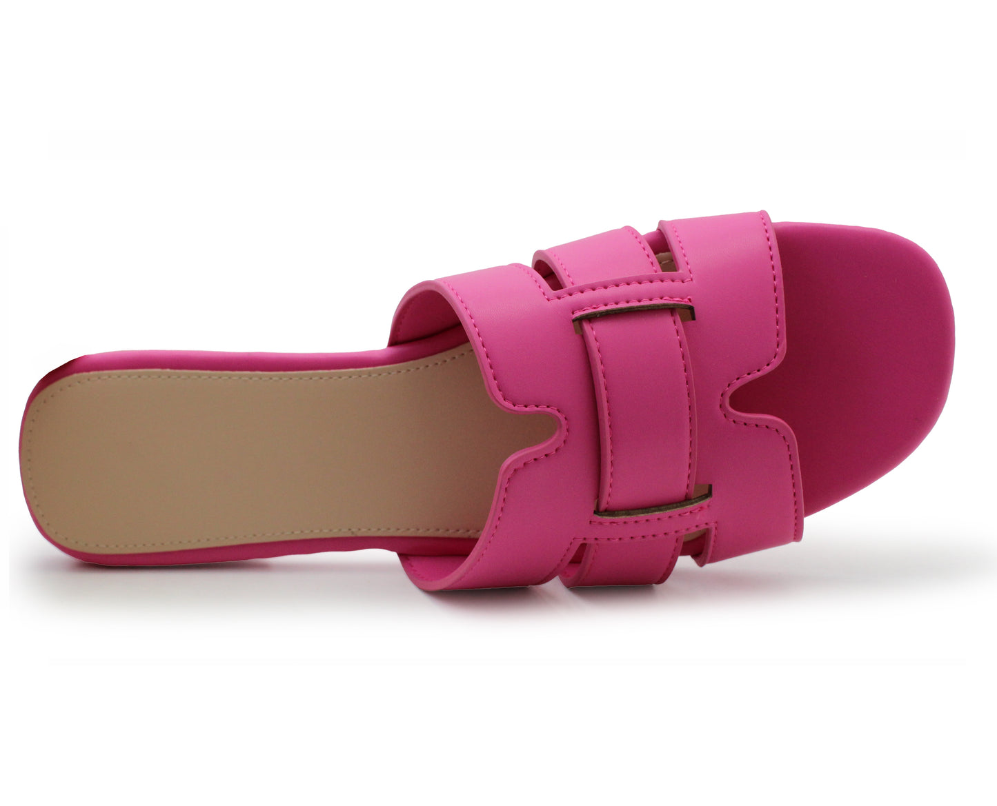 Womens Flat Slip On Sandals Open Toe Multi Strap Slides Backless Casual Summer Holiday Beach Slipper Flats Shoes