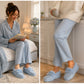 Womens Memory Foam Moccasin Slippers Faux Fur Trim Warm Slip On Ladies Winter House Shoes
