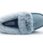 Womens Memory Foam Moccasin Slippers Faux Fur Trim Warm Slip On Ladies Winter House Shoes