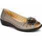 Womens Fashion sandals Slip On Open Peep Toe Pumps Ladies Leather sock Flower Summer Shoes