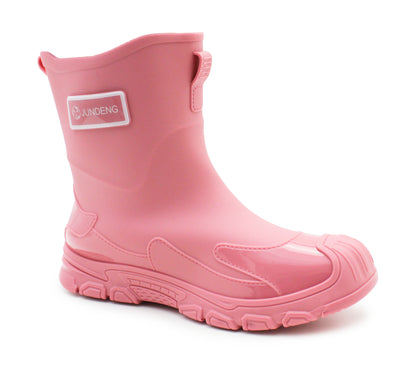 Womens Short Wellies Waterproof Ladies Mid Calf Wellington Boots Garden Walking Outdoor Mud Snow Rain Boots