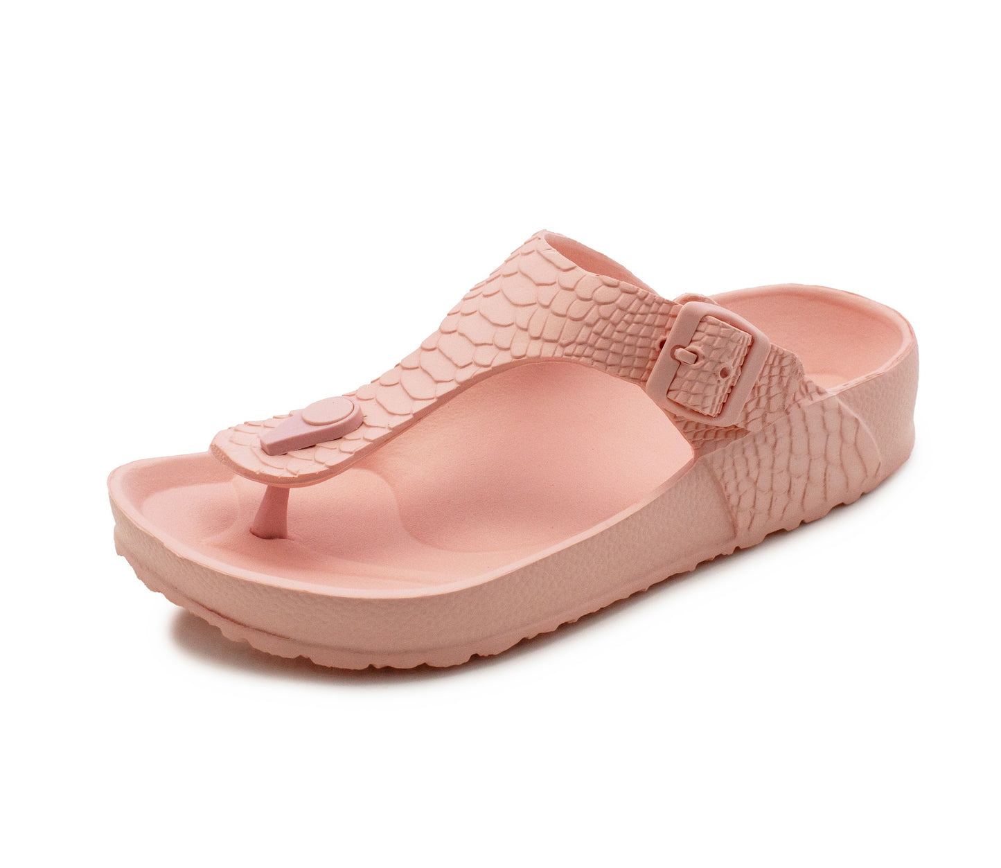 Womens Ladies Lightweight EVA Toe Post Slip On Flat Beach Summer Pool Slides Water Shoes Flip Flops Sandals Pink