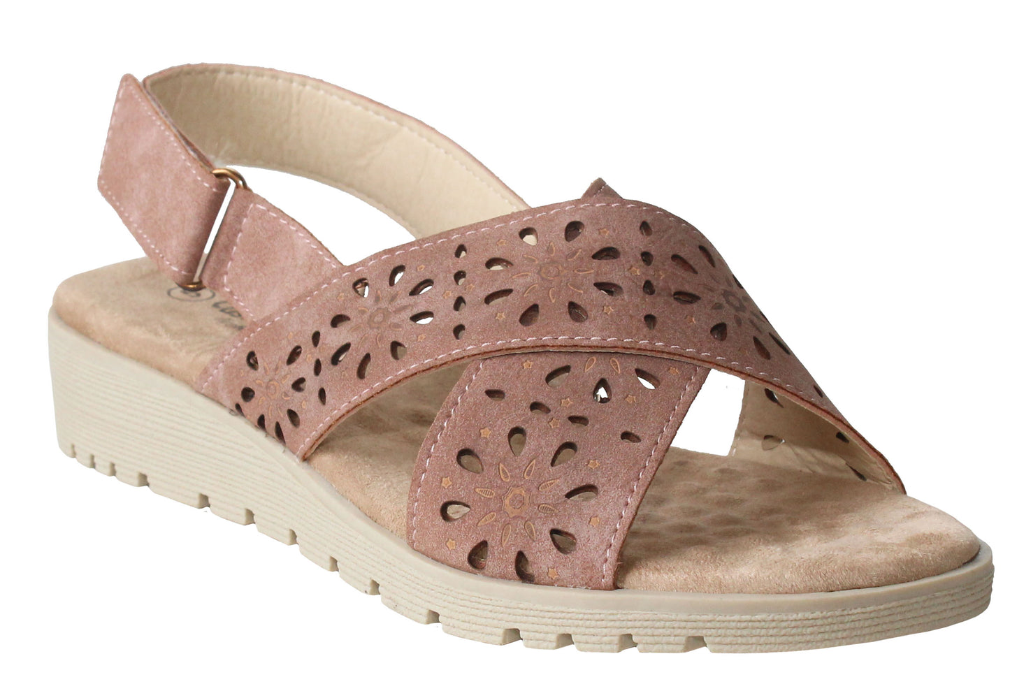 Womens ladies Slingback Criss Cross comfort Soft Foot Bed casual Wedge sandals UK