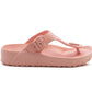 Womens Ladies Lightweight EVA Toe Post Slip On Flat Beach Summer Pool Slides Water Shoes Flip Flops Sandals Pink
