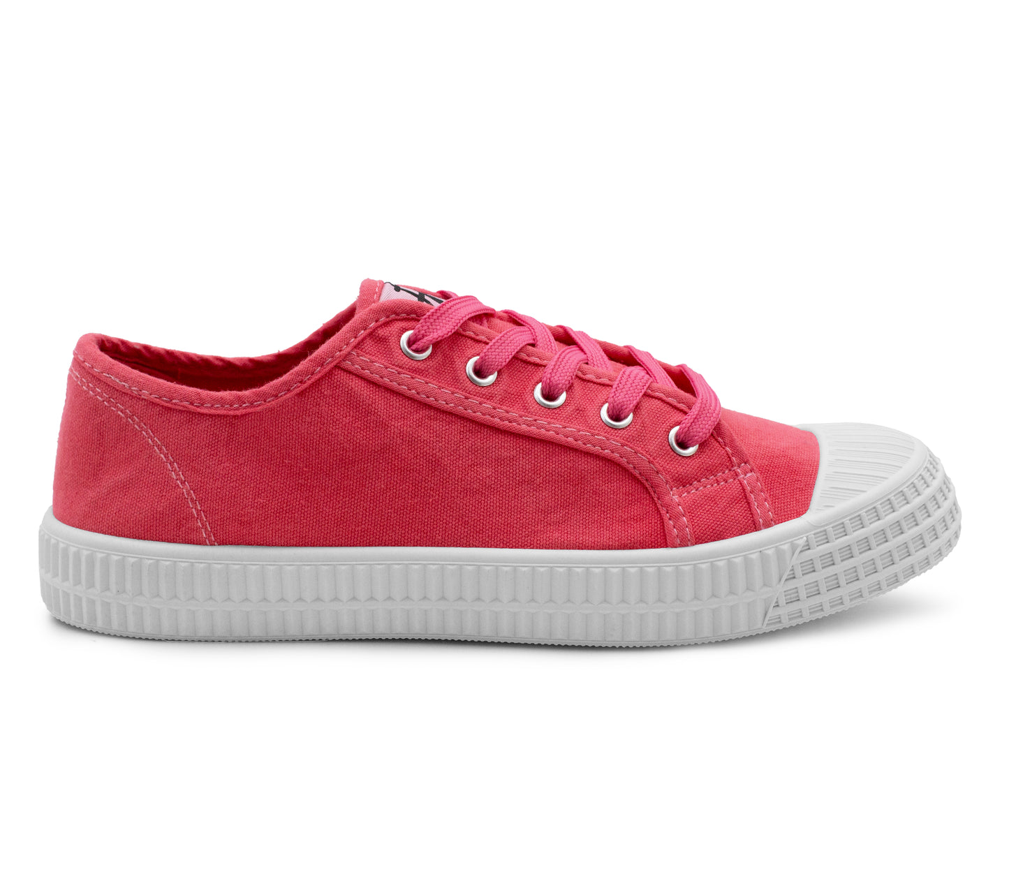 Womens Canvas Pink Lace Up Trainers Flat Sole Baseball Sneakers Ladies Flat Low Top Fashion Trainer Pumps