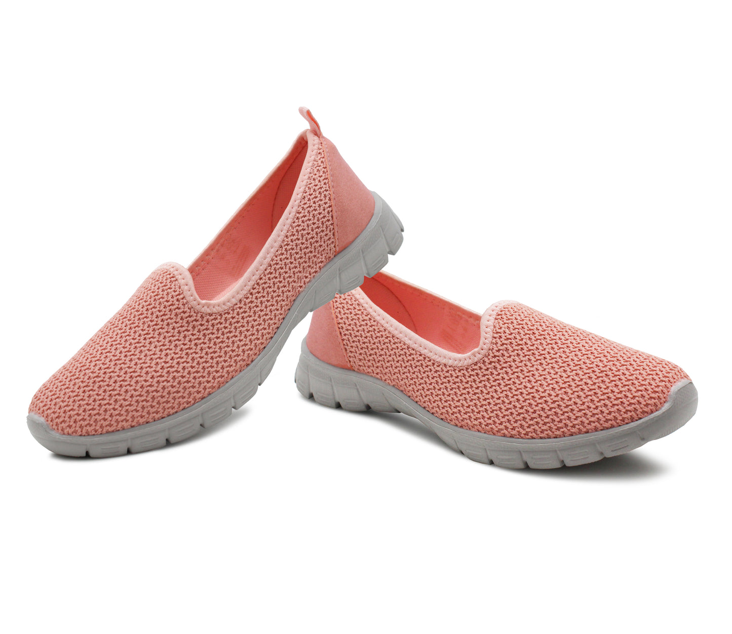 B386880 Womens Lightweight Slip On Breathable Mesh Trainer Pumps in Pink